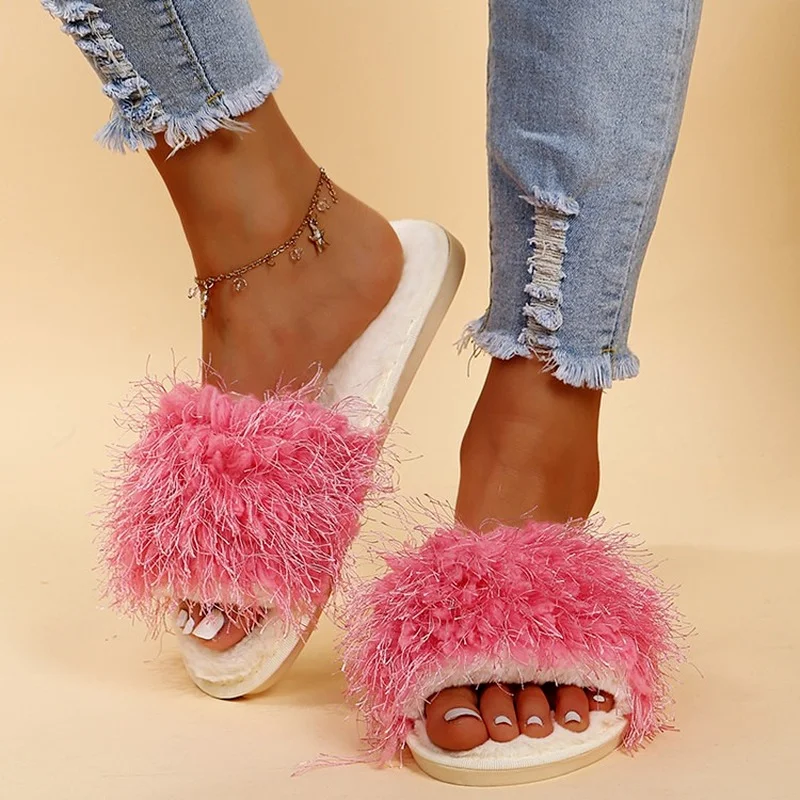 Slippers Women Winter Fluffy Flat Open-toe Shoes Sapatos Femininos Plush Warm Indoor Slippers Non-slip Cute Home Shoes Pantuflas
Slippers Women Winter Fluffy Flat Open-toe Shoes Sapatos Femininos Plush Warm Indoor Slippers Non-slip Cute Home Shoes Pantuflas