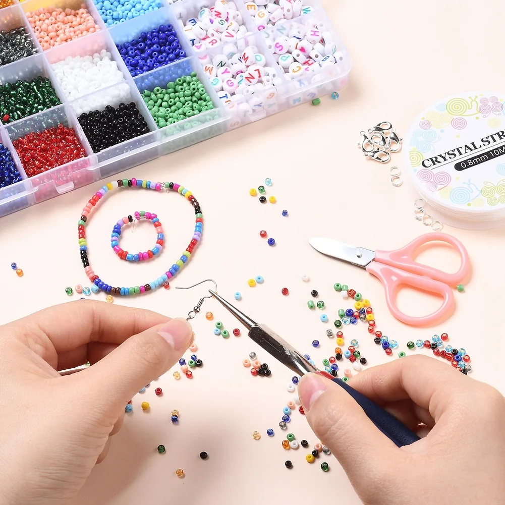Glass Miyuki Beads Seed Bead with Arcylic Letter Spacer Bead/Lobster Clasp/Jumpring/Scissors Set for DIY Handmade Jewelry Making
Glass Miyuki Beads Seed Bead with Arcylic Letter Spacer Bead/Lobster Clasp/Jumpring/Scissors Set for DIY Handmade Jewelry Making