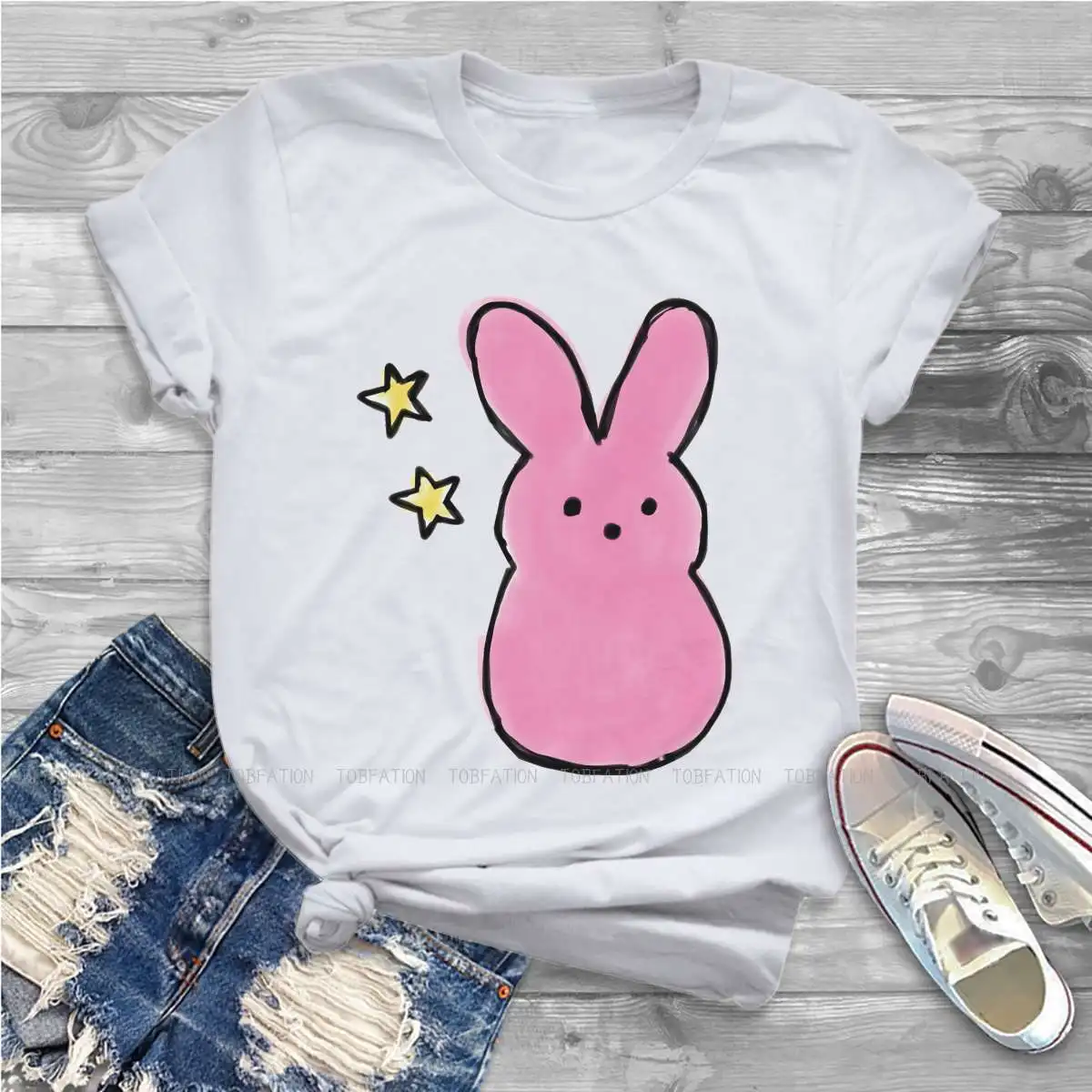 

BEST SELLER Bunny Merchandise Women Tshirts Lil Peep Hellboy Aesthetic Vintage Female Clothing Loose Cotton Graphic Clothes