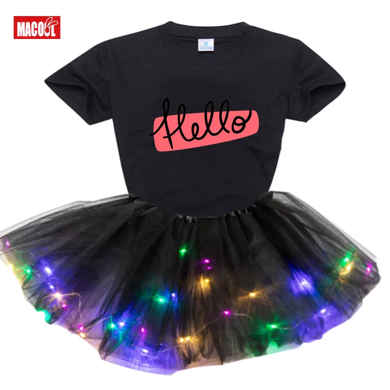 fashion Light LED Tutu Dress+t Shirt 2 pcs Set 2020 Summer girl t shirts Rainbow tutu dress t shirt Kids toddler baby cute dress
fashion Light LED Tutu Dress+t Shirt 2 pcs Set 2020 Summer girl t shirts Rainbow tutu dress t shirt Kids toddler baby cute dress