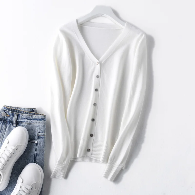 Spring and Autumn New Style Women's Sweater Cardigan Wool Coat Women's Top Fashion V-neck Jacket Jacket Button Slim Jacket
Spring and Autumn New Style Women's Sweater Cardigan Wool Coat Women's Top Fashion V-neck Jacket Jacket Button Slim Jacket