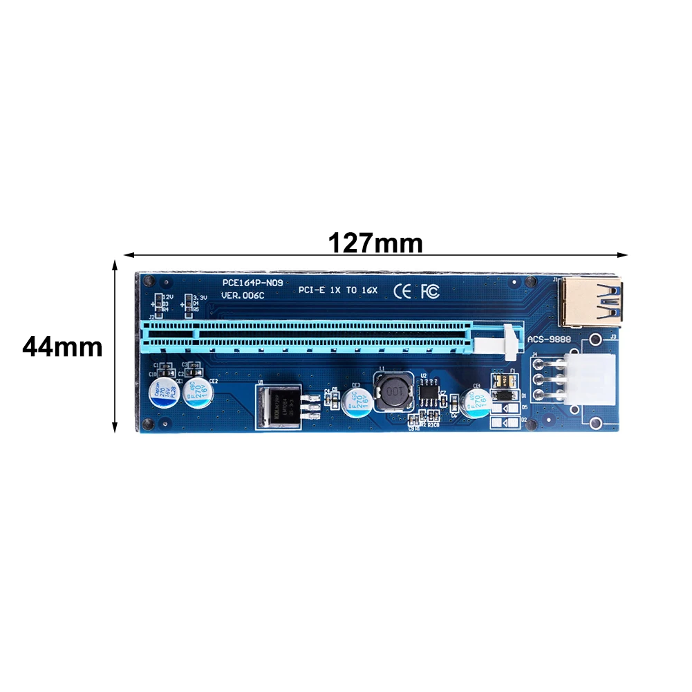 Gold-Plated PCI-E Riser Card USB 3.0 Cable PCI Express 1X to 16X Extender PCIe Adapter SATA To 6Pin Power Supply for BTC Miner
Gold-Plated PCI-E Riser Card USB 3.0 Cable PCI Express 1X to 16X Extender PCIe Adapter SATA To 6Pin Power Supply for BTC Miner