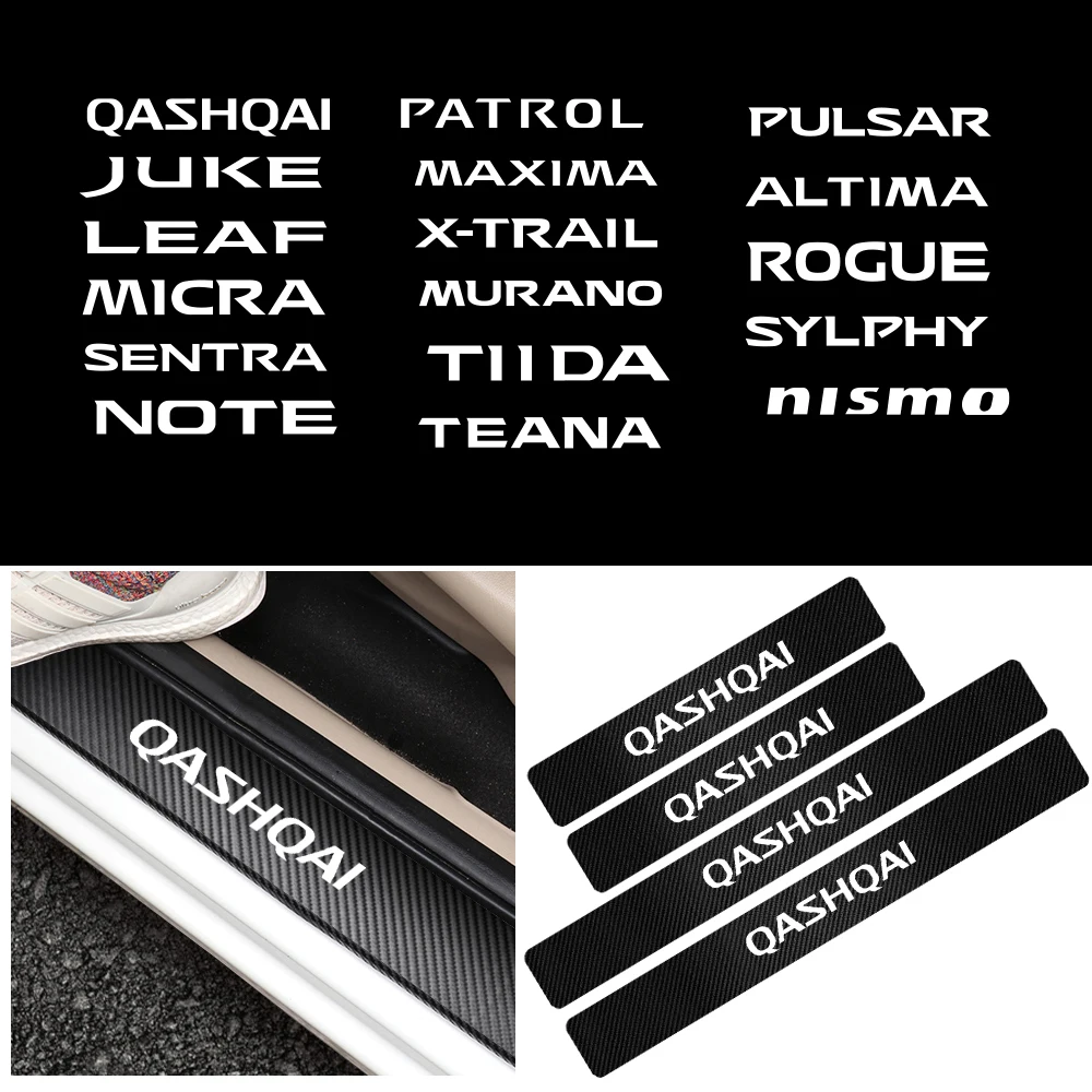 Car-Styling 4PCS Carbon Fiber Door Sill Threshold protection Sticker For Nissan Tiida Teana Skyline Juke X-Trail Almera NOTE
Car-Styling 4PCS Carbon Fiber Door Sill Threshold protection Sticker For Nissan Tiida Teana Skyline Juke X-Trail Almera NOTE