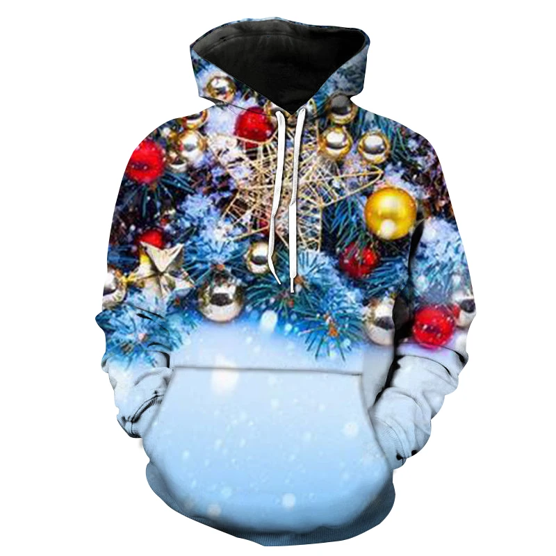 

Свитшот для мужчин и женщин, худи в рождественском стиле, с 3D принтом, Повседневная модная кофта оверсайз, одежда в стиле Харадзюку