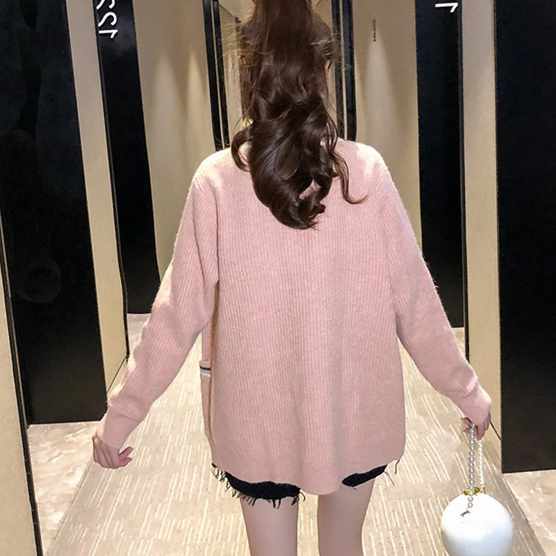 Women's Cardigan Spring Autumn Single Breasted Long Sleeve V Neck Pockets Ladies Sweet Sweater Casual Loose Knitted Wear Female
Women's Cardigan Spring Autumn Single Breasted Long Sleeve V Neck Pockets Ladies Sweet Sweater Casual Loose Knitted Wear Female