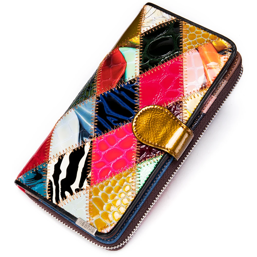 Женский Многоцветный кошелек держатель для карт телефона Дамский клатч из