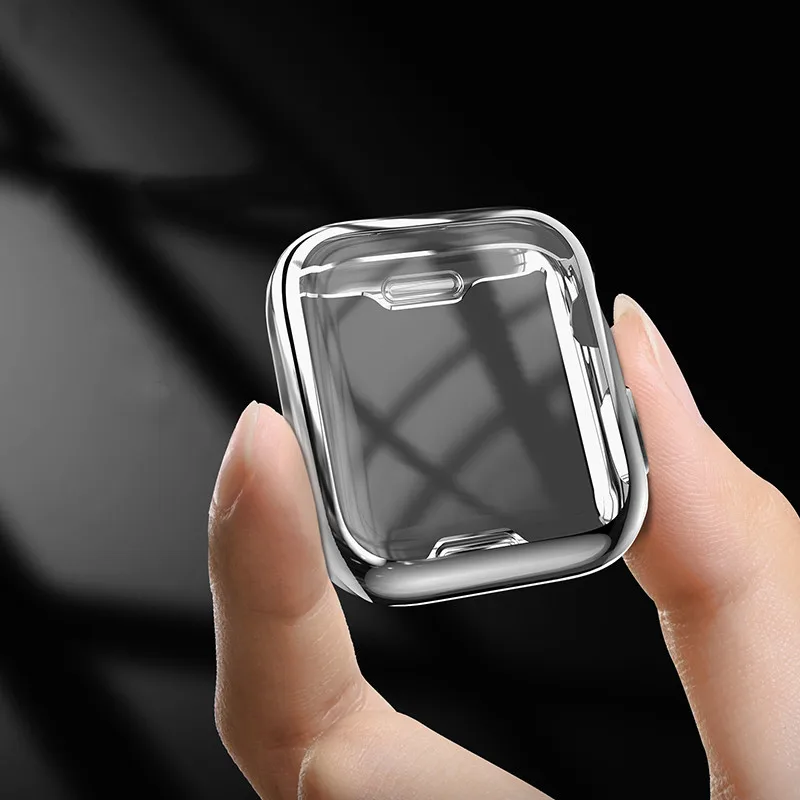 Прозрачный чехол из ТПУ для Apple watch серии 4/5 защита экрана 44 мм 40 с полным покрытием