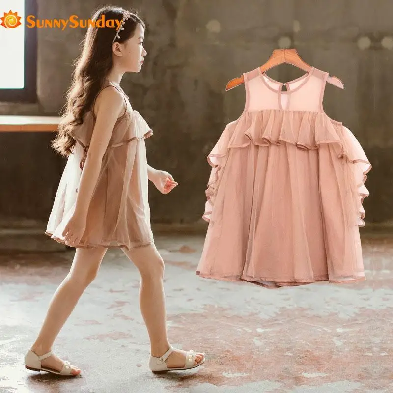 New 3-10 Years Girls Cute Summer Solid Thin Mesh Dress Princess Children's Sleeveless Wavy Drape Vest Dresses For Wedding Party
New 3-10 Years Girls Cute Summer Solid Thin Mesh Dress Princess Children's Sleeveless Wavy Drape Vest Dresses For Wedding Party