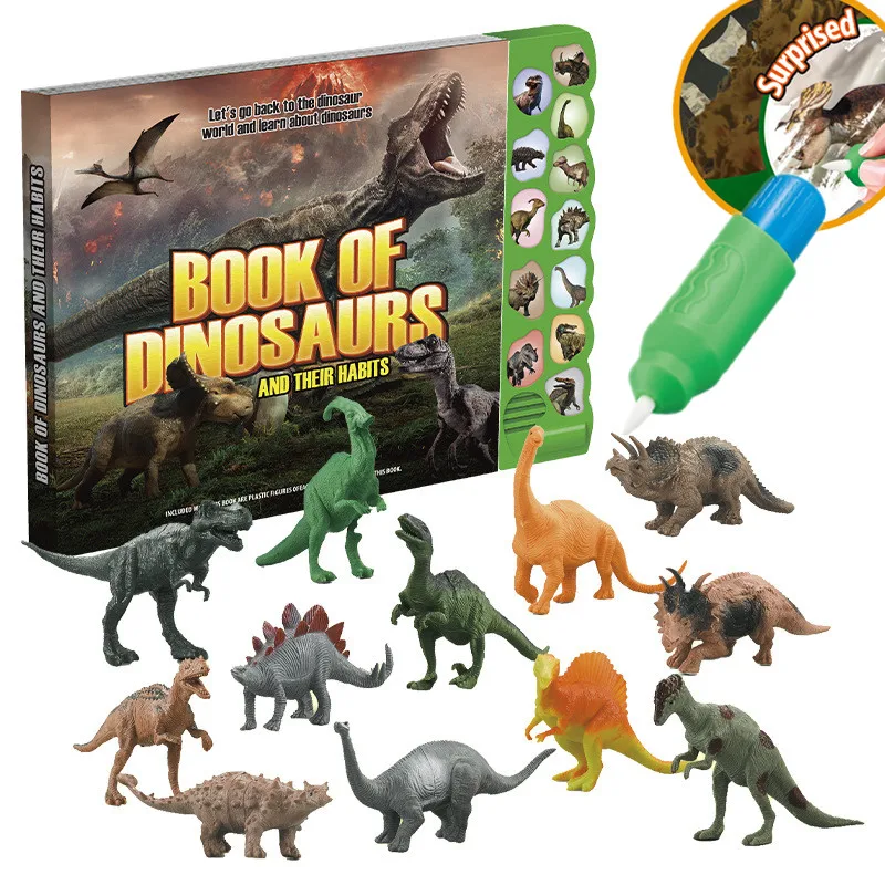 Dinosaur Sound Book Montessori Toys Readbook With Magic Pen Water Picture Book With 12pcs Realistic Dinosaur Figures
Dinosaur Sound Book Montessori Toys Readbook With Magic Pen Water Picture Book With 12pcs Realistic Dinosaur Figures
