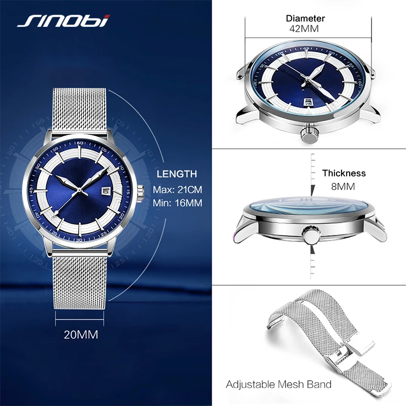 SINOBI Fashion Luxury Men's Watches Business Men Stainless Quartz Wristwatch montre Sports Male Clock reloj hombre Free Shipping
SINOBI Fashion Luxury Men's Watches Business Men Stainless Quartz Wristwatch montre Sports Male Clock reloj hombre Free Shipping