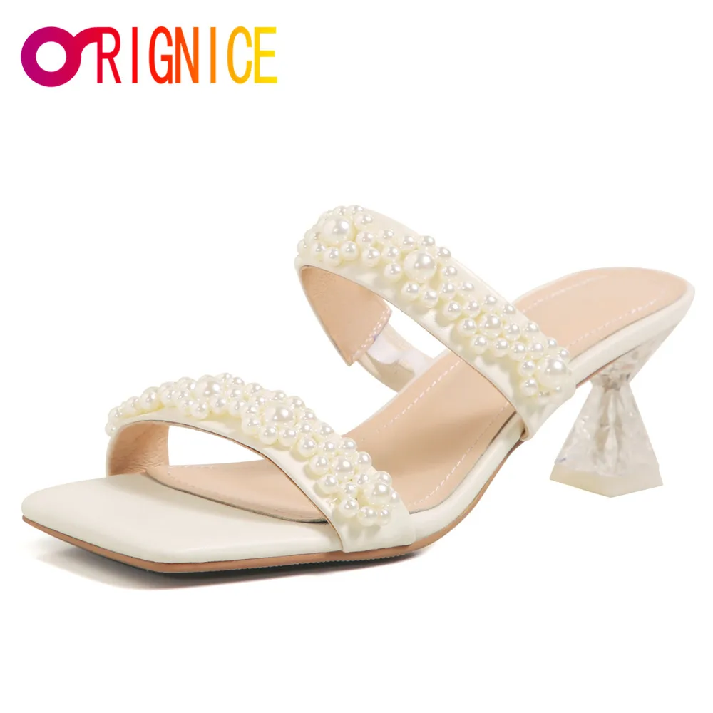 Orignice Women Genuine Leather Gladiator Sandals 2021 Fashion Square Toe Crystal Strange Goblet High Heel Pearl Party Slippers
Orignice Women Genuine Leather Gladiator Sandals 2021 Fashion Square Toe Crystal Strange Goblet High Heel Pearl Party Slippers