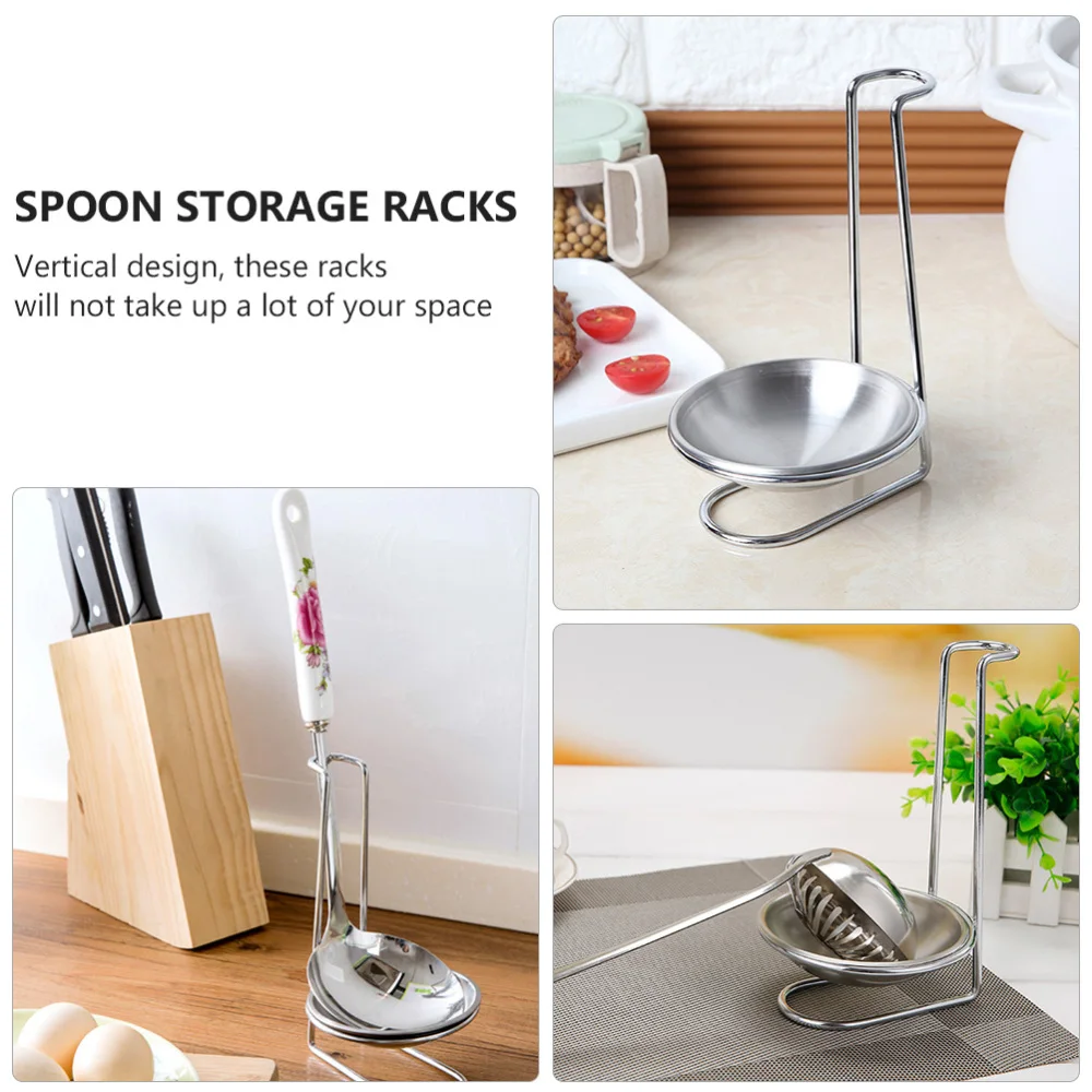 2 Pcs Spoon Stands Slotted Spoon Brackets Scoop Holders with Tray (Silver)
2 Pcs Spoon Stands Slotted Spoon Brackets Scoop Holders with Tray (Silver)