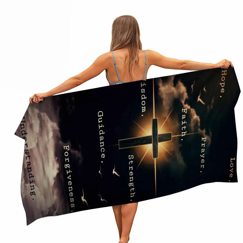 Cross Jesus microfiber pool beach towel Portable towel Quick dry sand Outdoor trip Swimming ceiling Thin yoga mat
Cross Jesus microfiber pool beach towel Portable towel Quick dry sand Outdoor trip Swimming ceiling Thin yoga mat