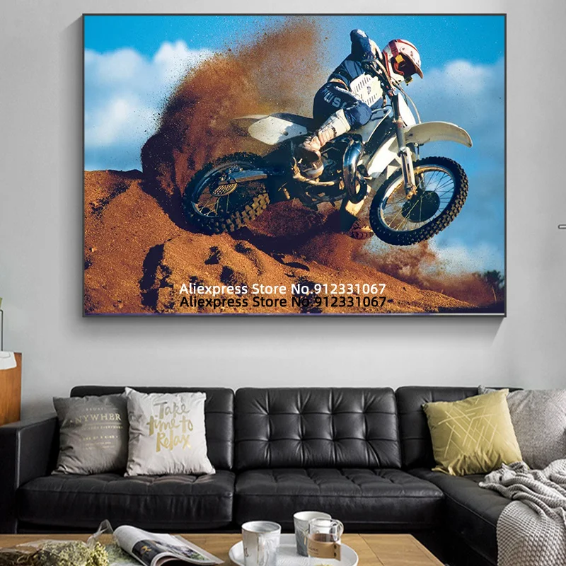 Фото Мотокросс Райдер Мотокросс-пустынные мотоциклы спортивный плакат гонщик