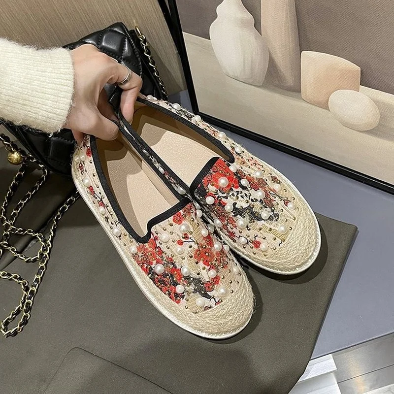 Fashion All-match Trend Single Shoes Women's Autumn 2021 New Pearl Simple and Comfortable Casual Women's Flat Fisherman Shoes
Fashion All-match Trend Single Shoes Women's Autumn 2021 New Pearl Simple and Comfortable Casual Women's Flat Fisherman Shoes