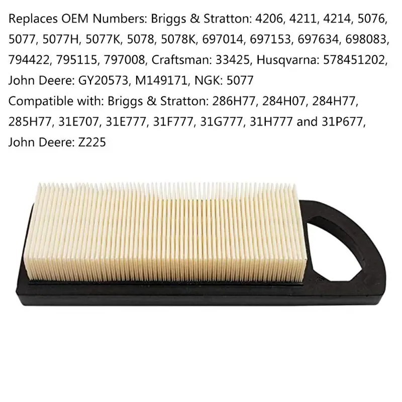 102-875 Air Filter Replaces Briggs & Stratton 795115 John Deer GY20573 Briggs & Stratton 4211 4214 M149171
102-875 Air Filter Replaces Briggs & Stratton 795115 John Deer GY20573 Briggs & Stratton 4211 4214 M149171