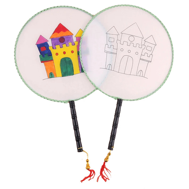 Blank Children's Drawing Fan Children DIY Handmade Painting Palace Fan Round Fan Kindergarten Puzzle Art Painting Material
Blank Children's Drawing Fan Children DIY Handmade Painting Palace Fan Round Fan Kindergarten Puzzle Art Painting Material