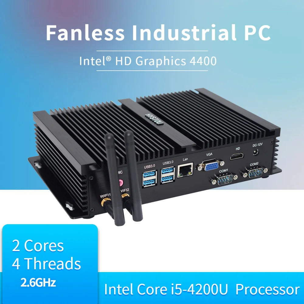 I7 pc Hystou Intel Core i7 4500U Мини ПК Wind 10 промышленный i5 4200U i3 5005U Безвентиляторный Компьютер