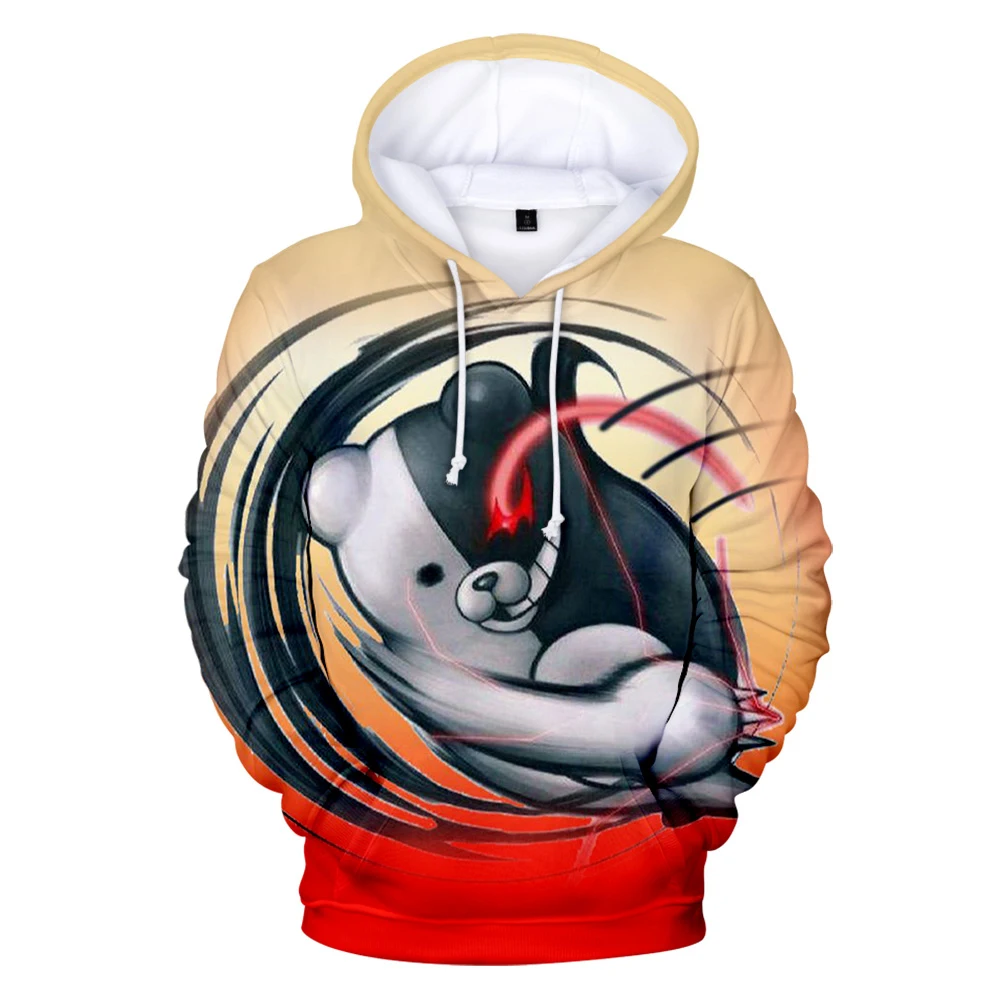 Высокое качество 3D пуловер Monokuma для мужчин и женщин Harajuku Осенние теплые