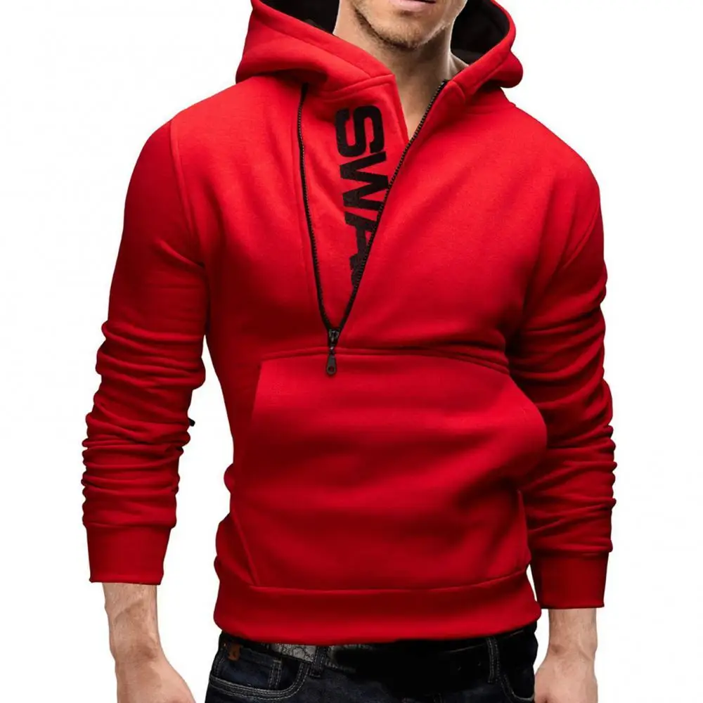 Men Autumn Hooded Long Sleeve Letters Print Half Zipper Large Pocket Men Warm Sweatshirt Slim Hoodies
Men Autumn Hooded Long Sleeve Letters Print Half Zipper Large Pocket Men Warm Sweatshirt Slim Hoodies