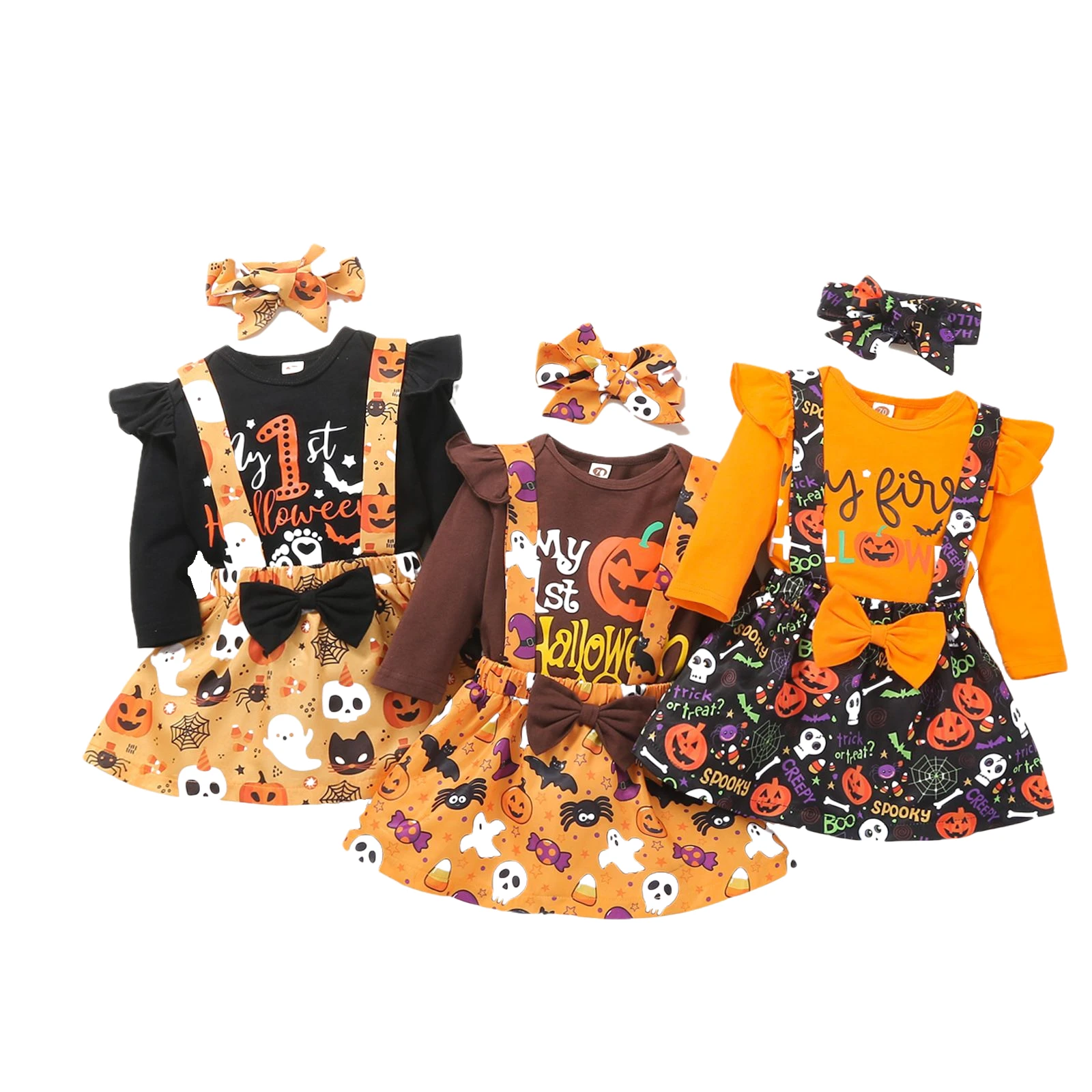 0-18M Newborn Baby Girl 3Pcs Set Cute Halloween Party Clothing Print Long Sleeve Romper Suspender Skirt Headband Toddler Outfits
0-18M Newborn Baby Girl 3Pcs Set Cute Halloween Party Clothing Print Long Sleeve Romper Suspender Skirt Headband Toddler Outfits