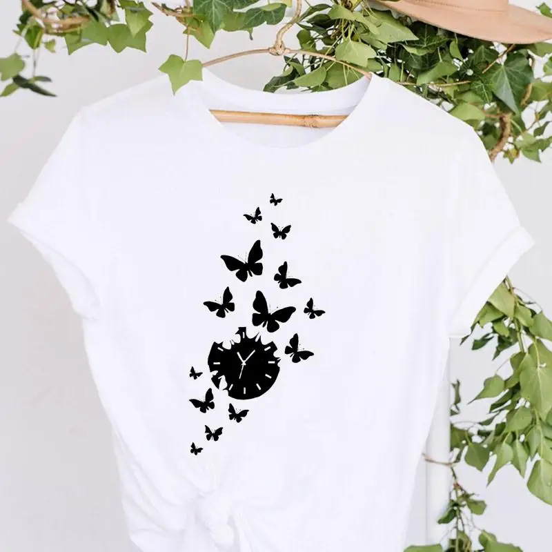 Футболки с принтом бабочки любви Милая одежда с коротким рукавом женский модный топ с графическим рисунком мультяшная Футболка женская фут... 
Футболки с принтом бабочки любви Милая одежда с коротким рукавом женский модный топ с графическим рисунком мультяшная Футболка женская фут...