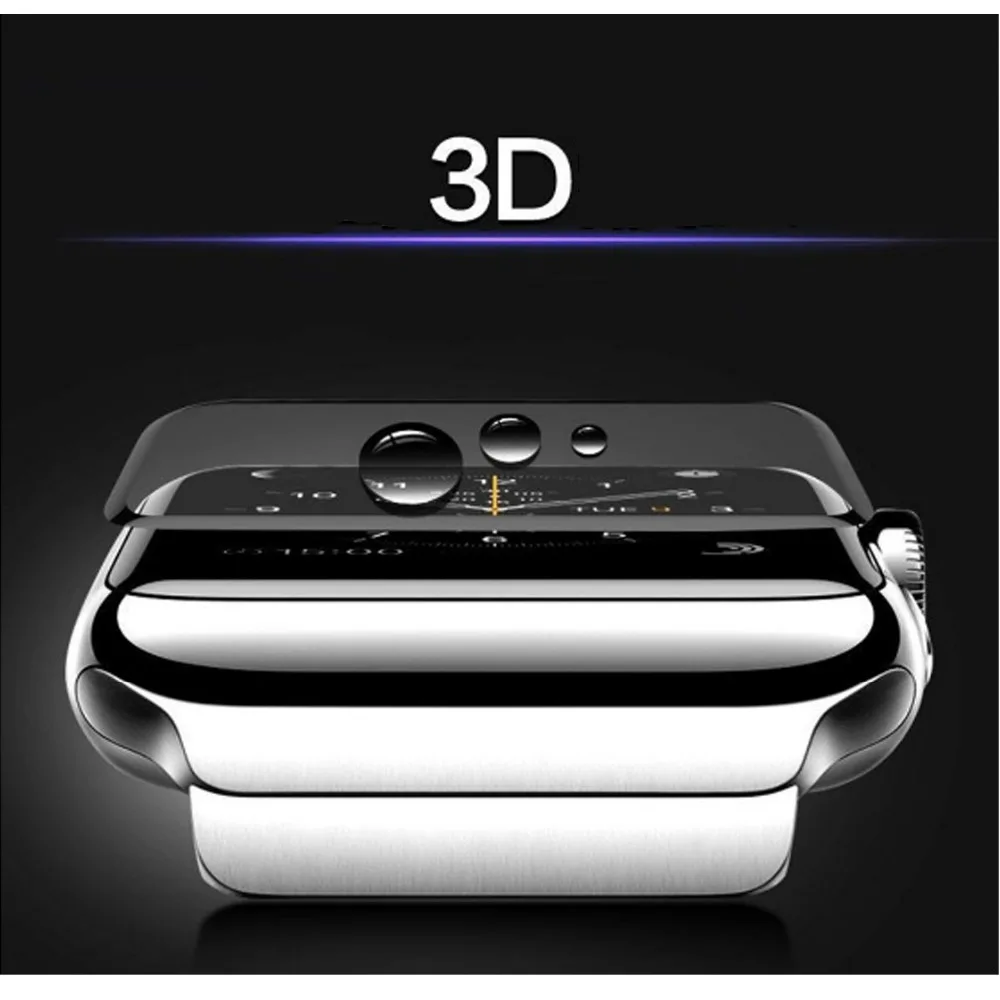 Tempered film For Apple Watch series 6 se 5 4 44mm 40mm 3D glass curved surface Anti-Shock full Screen iwatch 3 2 42mm 38mm | Наручные