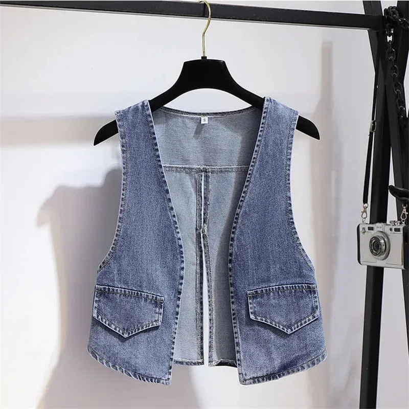 Korean Fashion Design Women's Denim Vest New Spring Autumn Sleeveless Waistcoat Split Fork Casual Jeans Jackets Coats Female Top
Korean Fashion Design Women's Denim Vest New Spring Autumn Sleeveless Waistcoat Split Fork Casual Jeans Jackets Coats Female Top