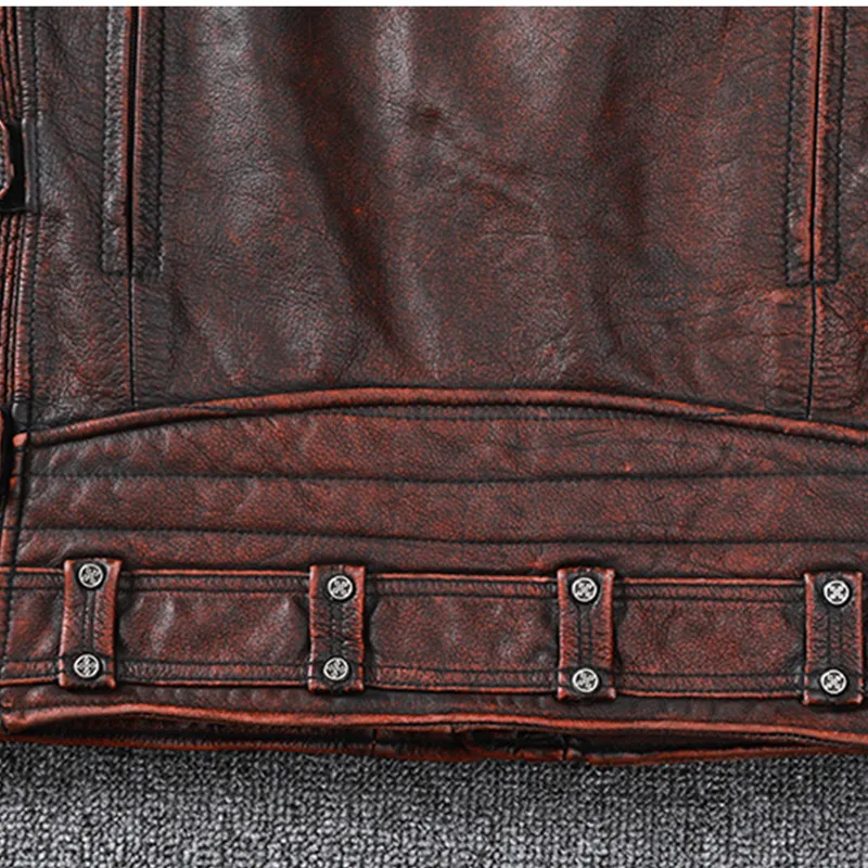 2021 Vintage Brown Motorcycle Style Genuine Leather Jacket Men Large Size 5XL Real Natural Cowhide Spring Slim Fit Biker's Coat
2021 Vintage Brown Motorcycle Style Genuine Leather Jacket Men Large Size 5XL Real Natural Cowhide Spring Slim Fit Biker's Coat