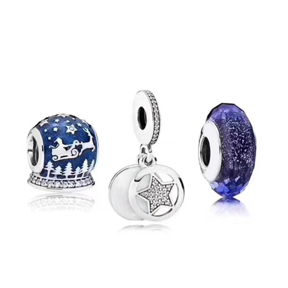 NEW 100% 925 Sterling Silver Winter Christmas Charm Late Night Blue Glass Beads Star Charm Set Noble Eternal Charming Luxury
NEW 100% 925 Sterling Silver Winter Christmas Charm Late Night Blue Glass Beads Star Charm Set Noble Eternal Charming Luxury