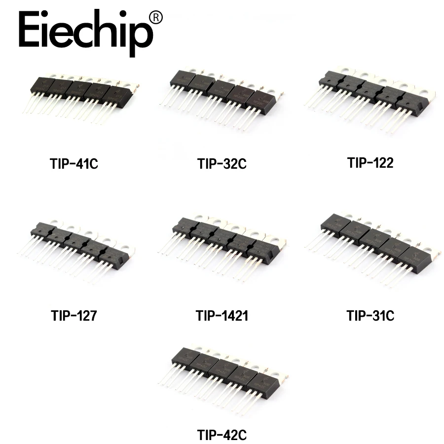 7Values*5pcs Mosfet Transistor Set TIP31C TIP32C TIP41C TIP42C TIP122 TIP127 TIP142 TO-220 Transistor Mosfet assortment Kit
7Values*5pcs Mosfet Transistor Set TIP31C TIP32C TIP41C TIP42C TIP122 TIP127 TIP142 TO-220 Transistor Mosfet assortment Kit