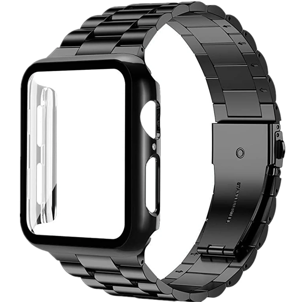 Stainless Steel Strap+Case for iWatch Band 44mm 40mm 42mm 38mm TPU Protective Cover for Apple Watch 6 SE 5 4 3 Accessories Bands
Stainless Steel Strap+Case for iWatch Band 44mm 40mm 42mm 38mm TPU Protective Cover for Apple Watch 6 SE 5 4 3 Accessories Bands