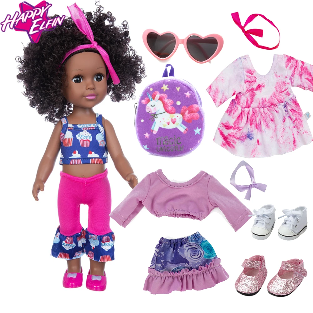 Black Doll Clothes Fir 14 inch 35 cm black Doll Accessories For Girl shoes and cameras & glasses Baby Dolls Fun Kids Toys Gifts
Black Doll Clothes Fir 14 inch 35 cm black Doll Accessories For Girl shoes and cameras & glasses Baby Dolls Fun Kids Toys Gifts