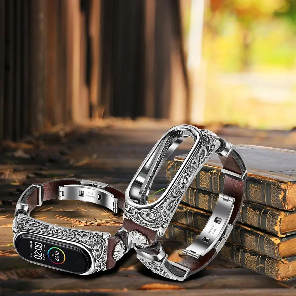 Replacement Leather Wristband Band Strap+ Metal Case For Xiaomi Mi Band 4/3 Wristband Band Strap Bracelet For Xiaomi Mi Band 5
Replacement Leather Wristband Band Strap+ Metal Case For Xiaomi Mi Band 4/3 Wristband Band Strap Bracelet For Xiaomi Mi Band 5