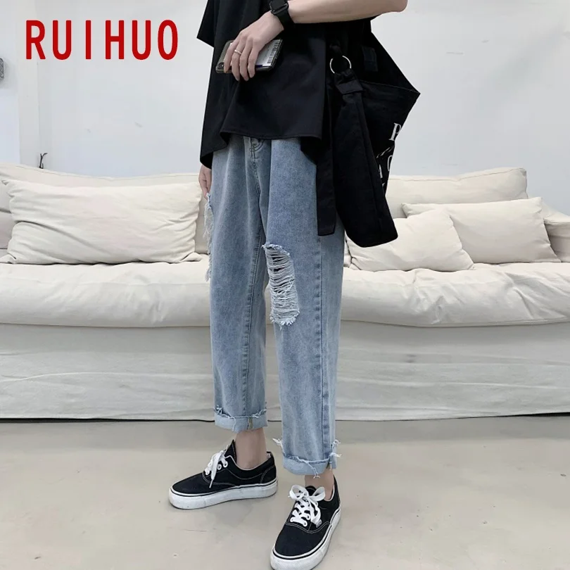 RUIHUO Ripped Jeans Men Skinny Slim Fit Denim Trousers Mens Jeans Large Ankle-Length M-2XL 2021 Autumn New Arrivals
RUIHUO Ripped Jeans Men Skinny Slim Fit Denim Trousers Mens Jeans Large Ankle-Length M-2XL 2021 Autumn New Arrivals