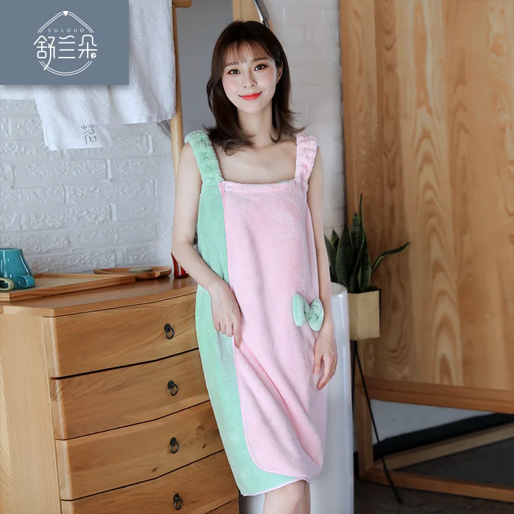 Coral velvet bow bath towel tube top cute bathrobe absorbent adult bath skirt 60.0 cm * 40.0 cm * 45.0 cm
Coral velvet bow bath towel tube top cute bathrobe absorbent adult bath skirt 60.0 cm * 40.0 cm * 45.0 cm