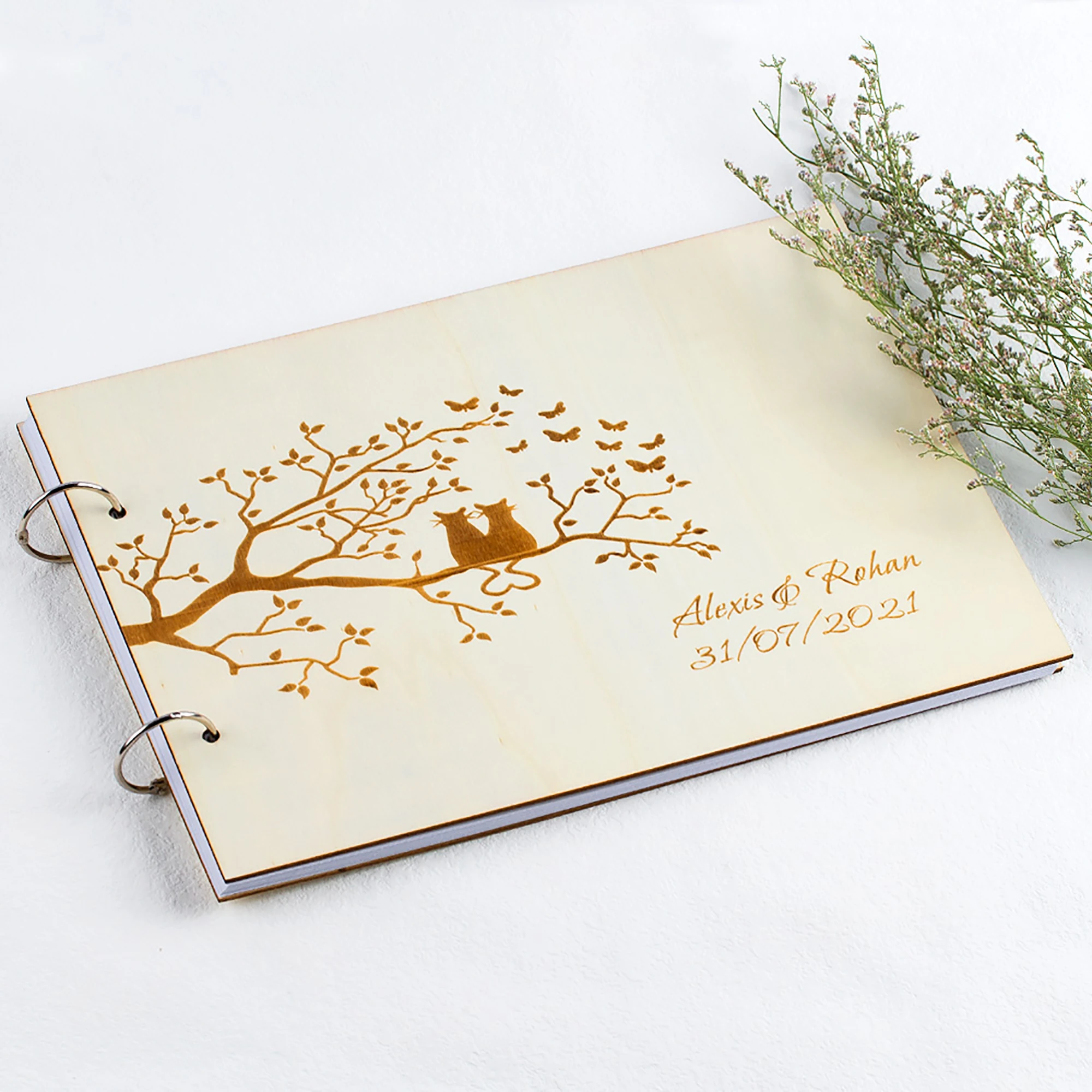 

Wedding Guest Book,Personalized Wedding Guest Book,Rustic Wedding Decor,Wooden Guestbook,Alternative Wedding Photo Album