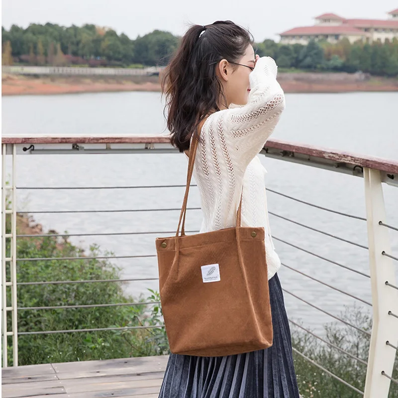 Women Corduroy Shopping Bag Female Canvas Cloth Shoulder Bag Environmental Storage Handbag Reusable Foldable Eco Grocery Totes
Women Corduroy Shopping Bag Female Canvas Cloth Shoulder Bag Environmental Storage Handbag Reusable Foldable Eco Grocery Totes
