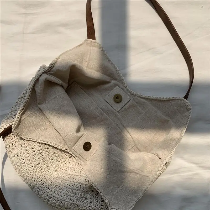 Casual Straw Handmade Women Shoulder Bags Wicker Woven Women Handbags Large Capacity Summer Beach Rattan Women's Bag Female Tote
Casual Straw Handmade Women Shoulder Bags Wicker Woven Women Handbags Large Capacity Summer Beach Rattan Women's Bag Female Tote