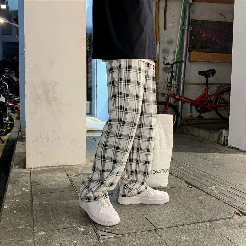 Privathinker Wide Plaid pants Fashion Design jogger Streetwear Men Korean Straight Man trousers Harajuku Hip Hop Men's clothing
Privathinker Wide Plaid pants Fashion Design jogger Streetwear Men Korean Straight Man trousers Harajuku Hip Hop Men's clothing