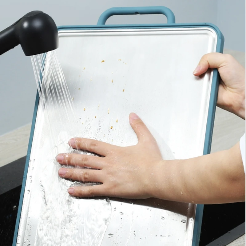 Stainless SteeDouble Side Cutting Board, Kitchen With 2 in 1 Large Cutting Board
Stainless SteeDouble Side Cutting Board, Kitchen With 2 in 1 Large Cutting Board