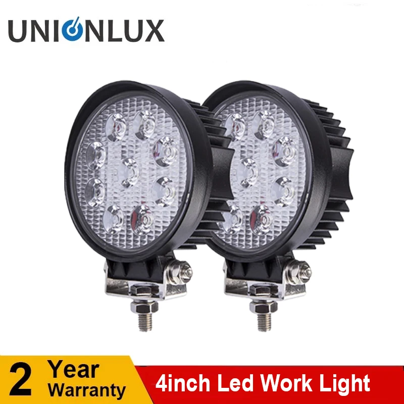 

2PCS 27W round led work light bar 4inch led work lamp SPOT FLOOD Beam for 4x4 4wd offroad tractor ATV SUV car fog lamp