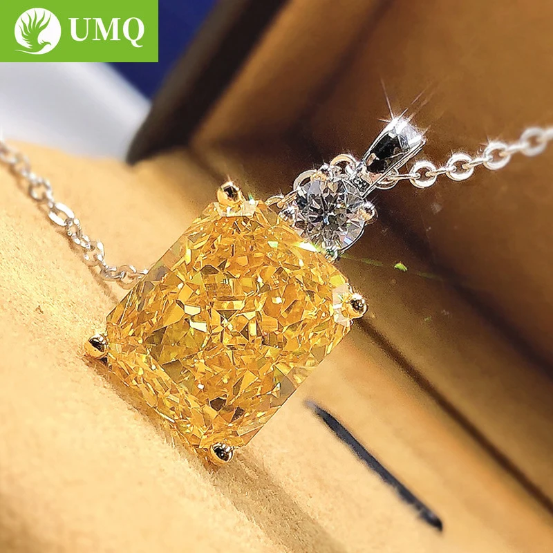 UMQ 100% 925 Sterling Silver 10*12mm Yellow High Carbon Dimaond Pendant Necklace For Women Wedding Party Fine Jewelry Gifts
UMQ 100% 925 Sterling Silver 10*12mm Yellow High Carbon Dimaond Pendant Necklace For Women Wedding Party Fine Jewelry Gifts