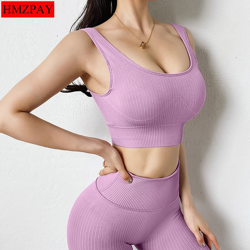 

Seamless Yoga Set Women Dry Fit Two 2 Piece Tight Crop top Bra Legging Sportsuit Workout Outfit Fitness Wear Gym Sets Clothes