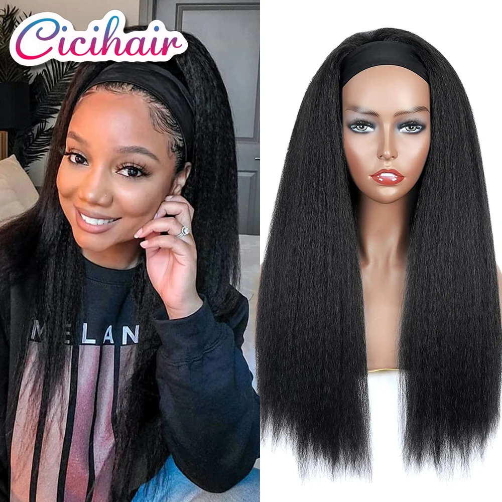 Synthetic Hair Kinky Straight Highlight Wig Yaki Straight Headband Wig Headband Wig For Women Long Black Brown Ombre Hair 24"
Synthetic Hair Kinky Straight Highlight Wig Yaki Straight Headband Wig Headband Wig For Women Long Black Brown Ombre Hair 24"