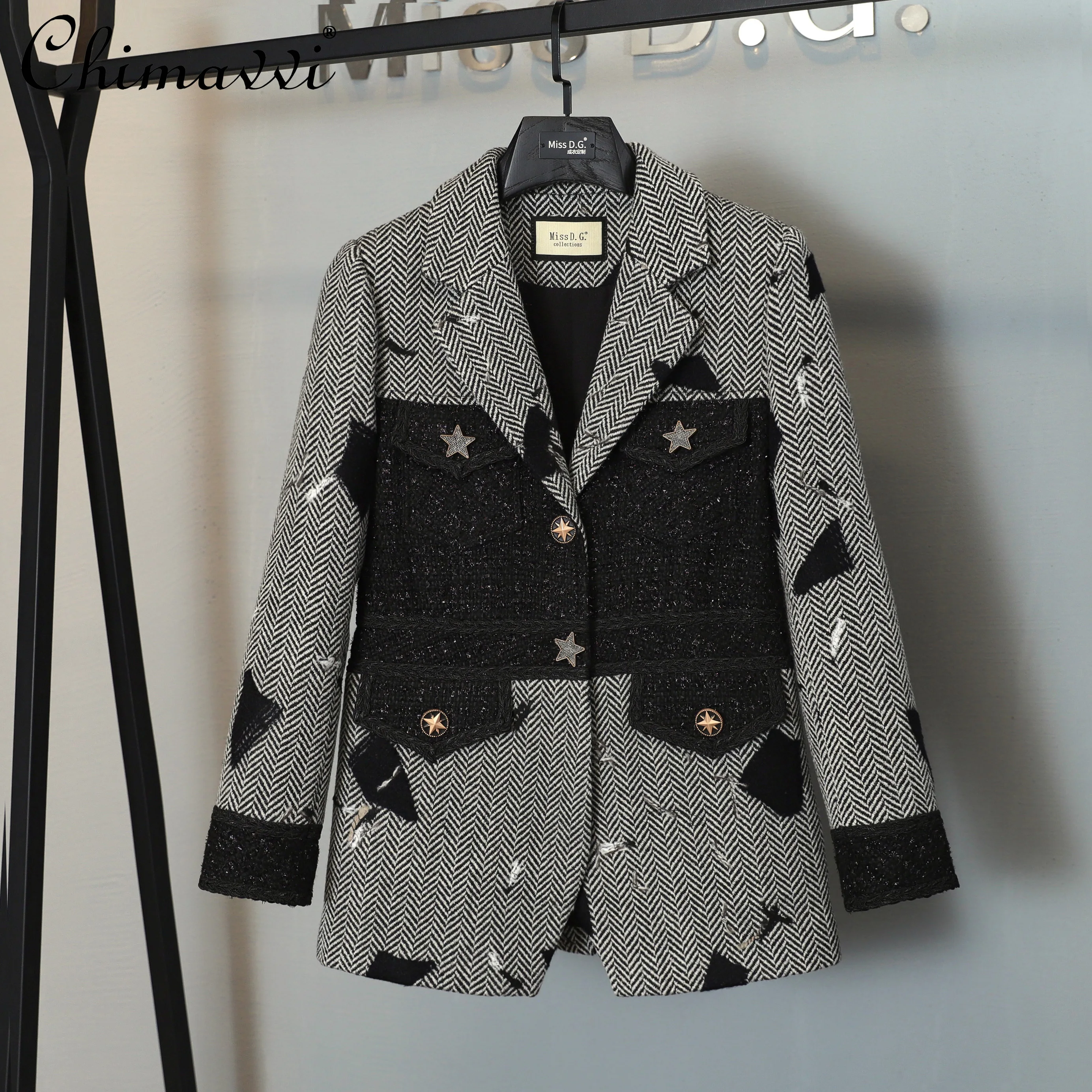 High-End Suit for Women 2021autumn New Fashion Design Tweed Double Breasted Blazer Long Sleeve Slim Fit Temperament Coat
High-End Suit for Women 2021autumn New Fashion Design Tweed Double Breasted Blazer Long Sleeve Slim Fit Temperament Coat