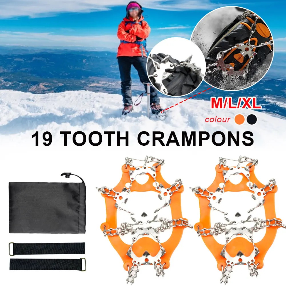 19 Teeth Claws Micro Spikes Footwear Ice Traction System Crampons Non-slip Safe Non-slip Shoe Cover Climbing Outdoor Accessories
19 Teeth Claws Micro Spikes Footwear Ice Traction System Crampons Non-slip Safe Non-slip Shoe Cover Climbing Outdoor Accessories