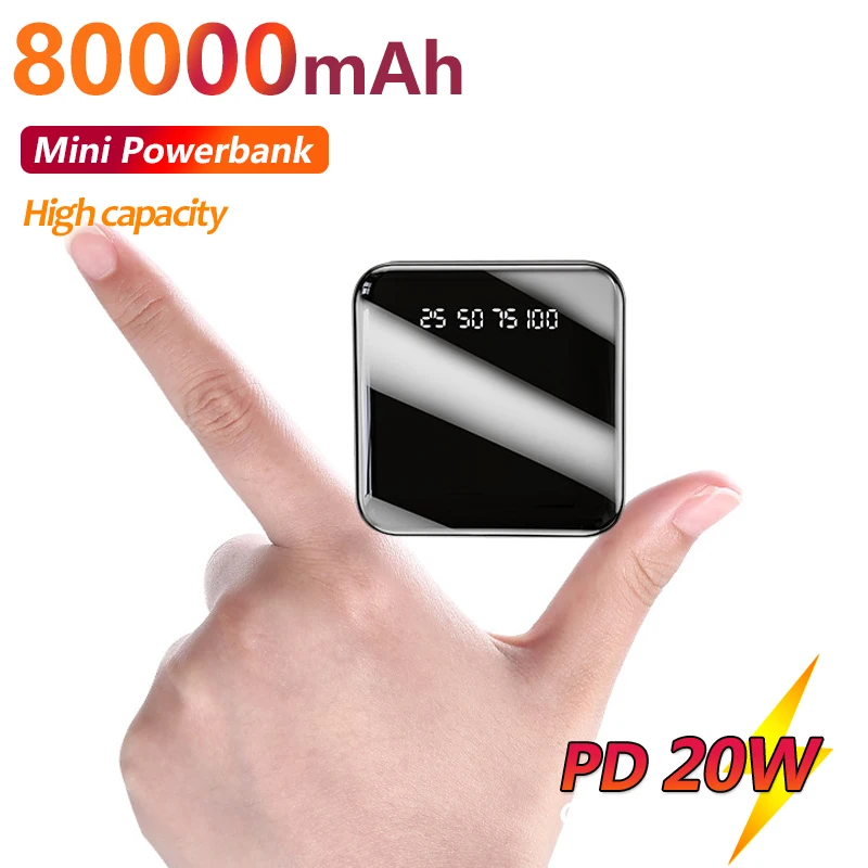 Mini Power Bank 80000mAh with Digital Display Fast Charging Portable Small Pocket External flashlight Charger For iPhone Xiaomi
Mini Power Bank 80000mAh with Digital Display Fast Charging Portable Small Pocket External flashlight Charger For iPhone Xiaomi