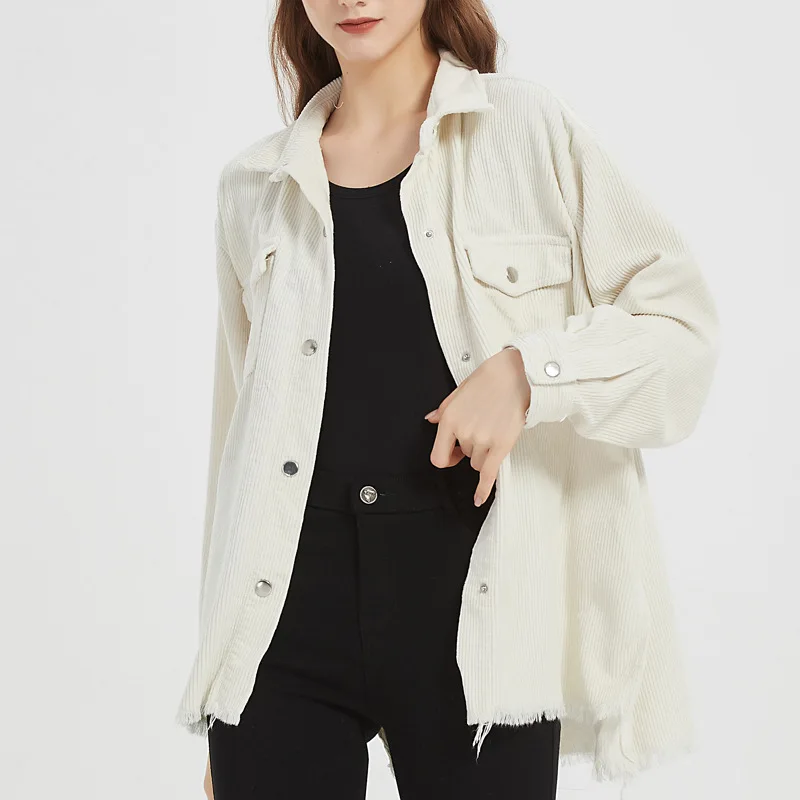 Coat Women Autumn Winter Fashion Solid Casual Loose Cardigan Corduroy Outwear Streetwear Turn-down Collar Mujer De Moda Coats 
Coat Women Autumn Winter Fashion Solid Casual Loose Cardigan Corduroy Outwear Streetwear Turn-down Collar Mujer De Moda Coats