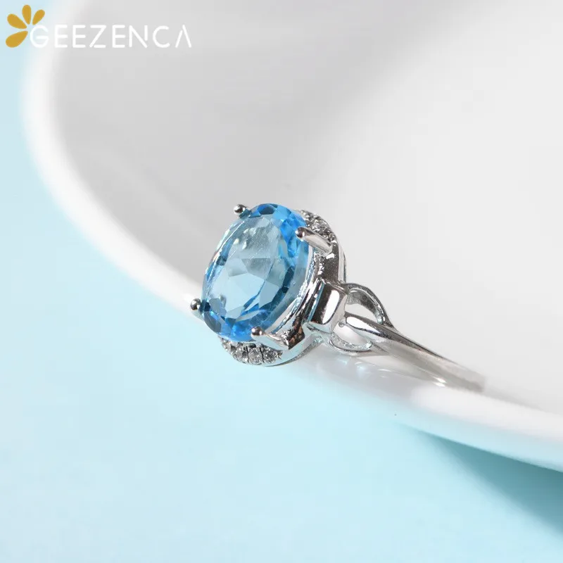 GEEZENCA 925 Sterling Silver Blue Topaz Rings For Women Minimalism Simple Natural Gemstone Rings High Quality Luxury Jewelry
GEEZENCA 925 Sterling Silver Blue Topaz Rings For Women Minimalism Simple Natural Gemstone Rings High Quality Luxury Jewelry